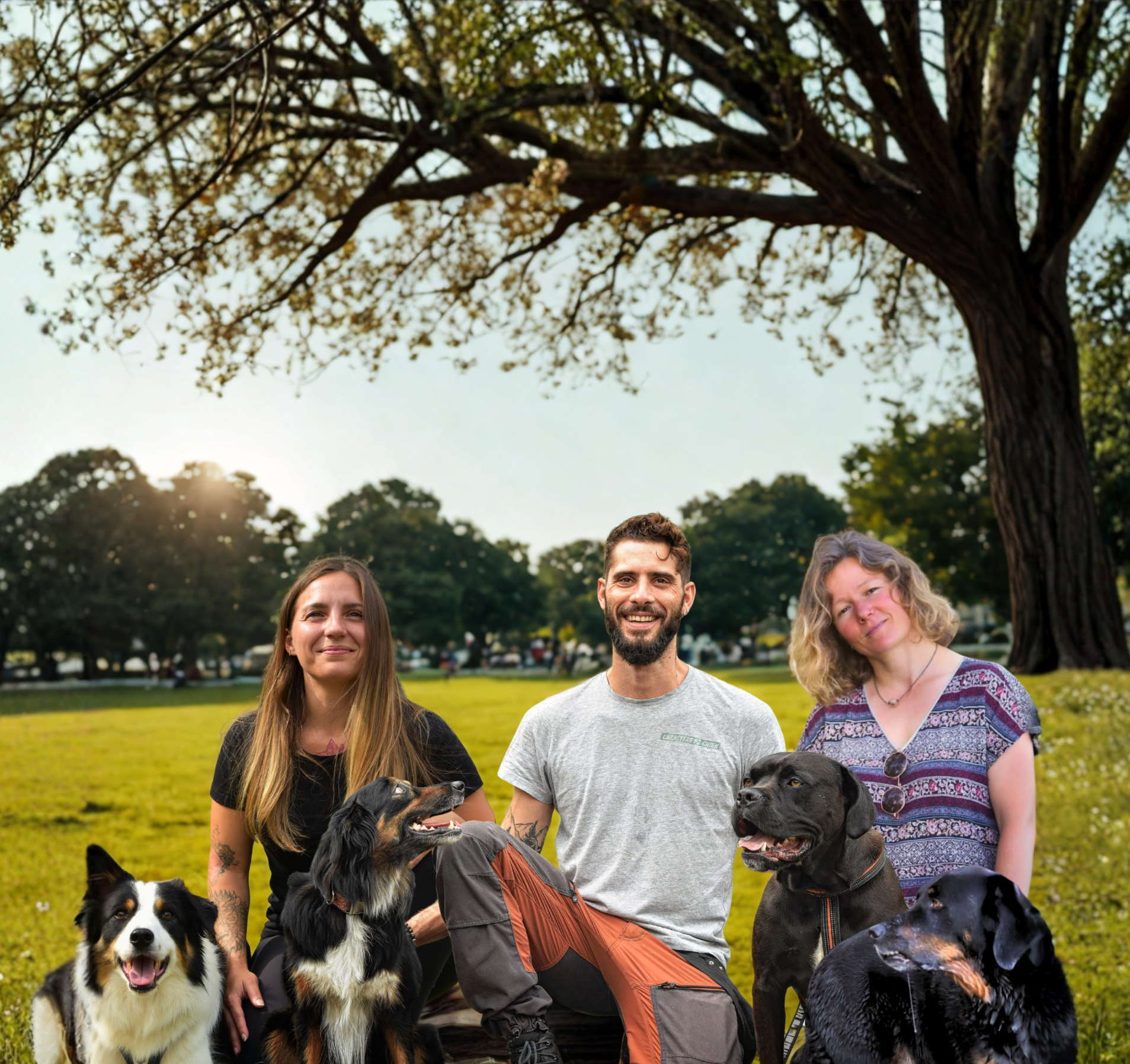 Équipe caractère de chien éducateur canin bordeaux